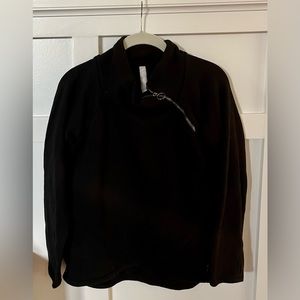 Athleta cozy karma asymmetrical zip xs black